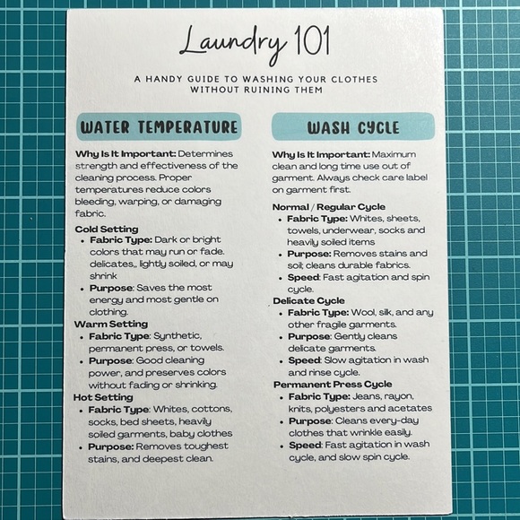 Laundry Reference Guide - Set of 3 Magnets - Picture 3 of 4